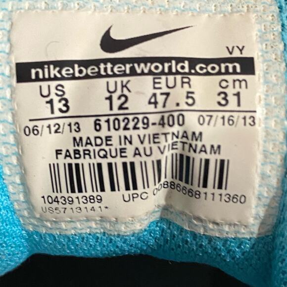 NIKE Zoom Born Ready Basketball Shoes Men’s  Size 13 Sneakers 2013 High Tops - Picture 6 of 12